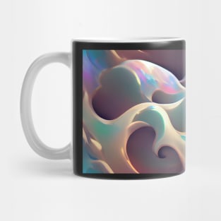 Iridescent Holograms Painted Glass Waves Mug